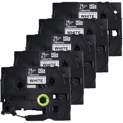 Laminated Tape, 18 mm x 8 m, Black on White The Estey Group
