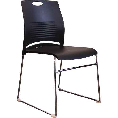 Chaises empilables s&eacute;rie Activ, Plastique, Hauteur 23", Capacit&eacute; 275 lb, Noir The Estey Group