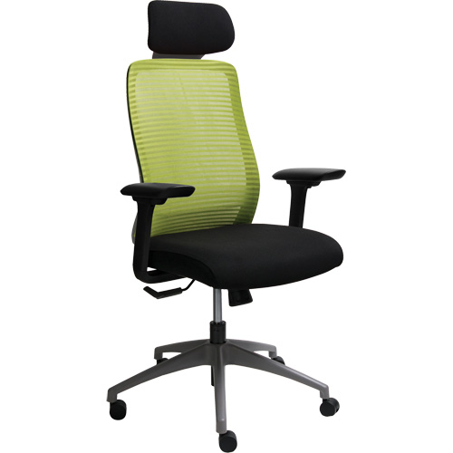 Chaise de bureau ajustable s&eacute;rie Era avec appui-t&ecirc;te, Tissu/Mailles, Vert, Capacit&eacute; 275 lb The Estey Group