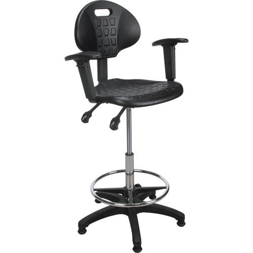 Tabouret ergonomique robuste avec accoudoirs r&eacute;glables, Stationnaire, Ajustable Hauteur, Capacit&eacute; 250 lb The Estey Group