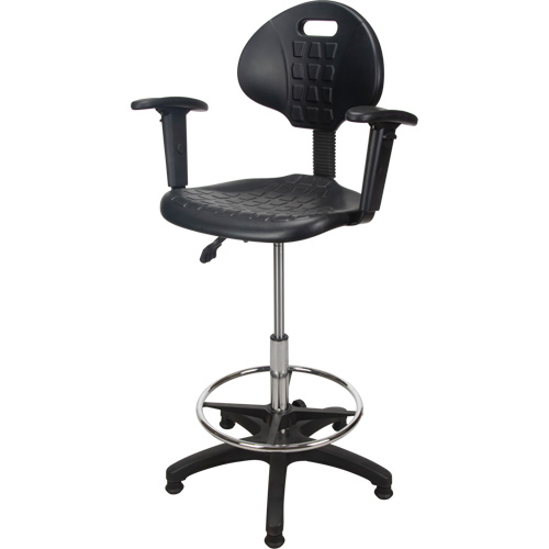 Tabouret ergonomique robuste avec accoudoirs r&eacute;glables, Stationnaire, Ajustable Hauteur, Capacit&eacute; 250 lb The Estey Group