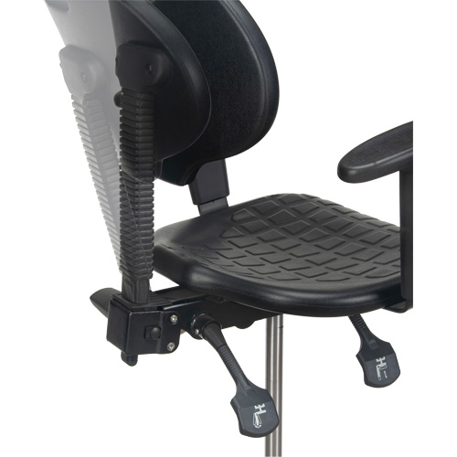 Tabouret ergonomique robuste avec accoudoirs r&eacute;glables, Stationnaire, Ajustable Hauteur, Capacit&eacute; 250 lb The Estey Group