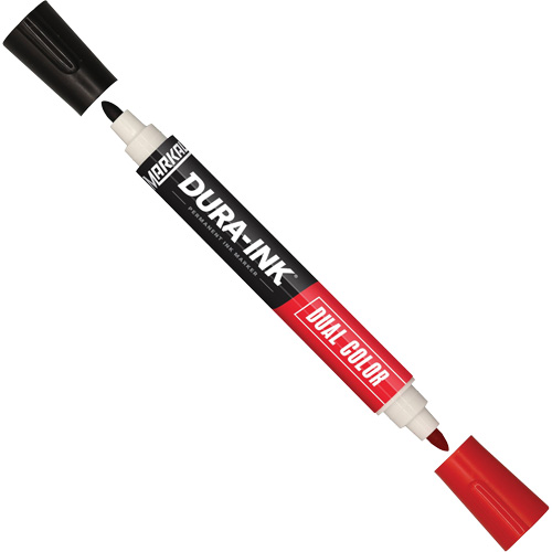 Marqueur &agrave; encre permanente et double couleur Markal Dura-Ink, Noir/Rouge, Pointe Ronde The Estey Group