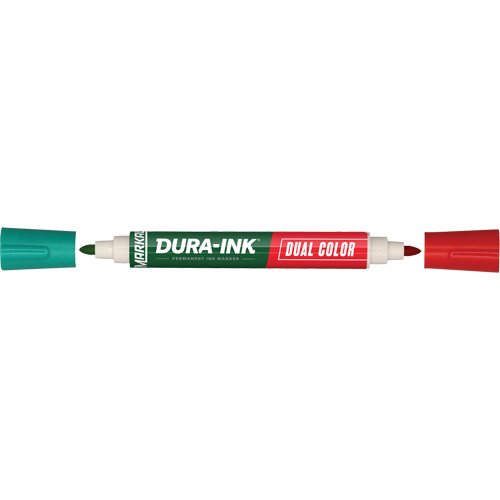 Markal&reg; Dura-Ink&reg; Dual Colour Permanent Ink Marker, Green/Red, Bullet Tip The Estey Group