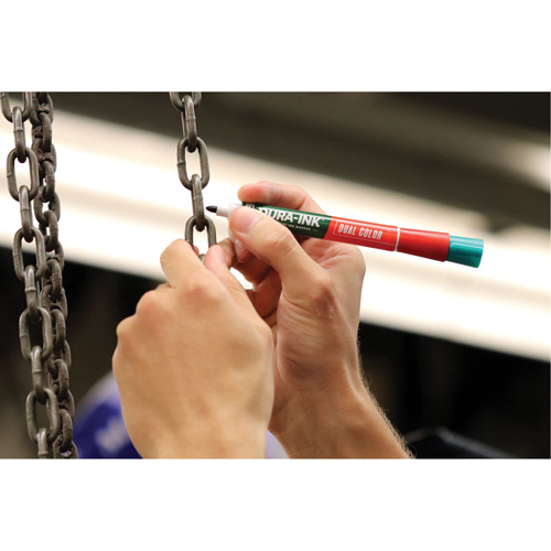 Markal&reg; Dura-Ink&reg; Dual Colour Permanent Ink Marker, Green/Red, Bullet Tip The Estey Group