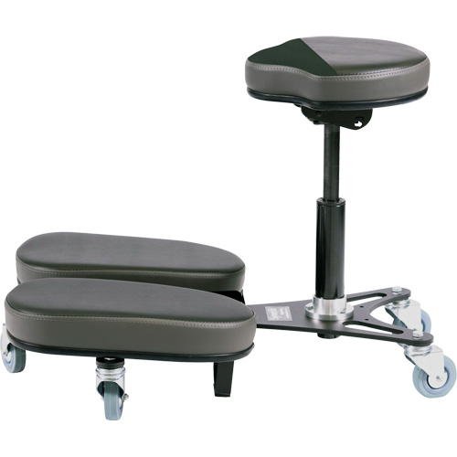 Chaise &agrave; genoux r&eacute;glable, Vinyle, Noir/gris The Estey Group
