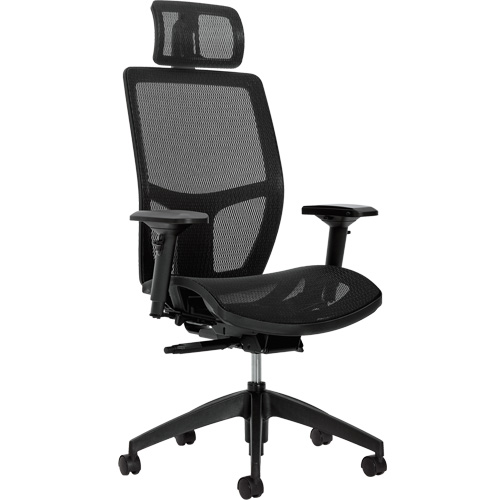 Format+ High-Back Weight-Sensing Synchro-Tilter with Headrest, Mesh, Black, 300 lbs. Capacity The Estey Group
