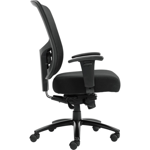 Chaise &agrave; dossier haut avec m&eacute;canisme &agrave; basculement synchronis&eacute; robuste Raven 400, Mailles, Noir, Capacit&eacute; 400 lb The Estey Group