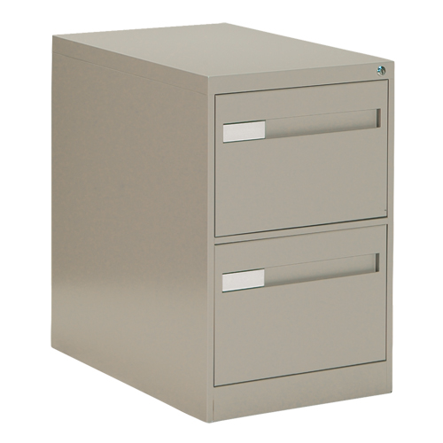 Vertical Filing Cabinet with Recessed Drawer Handles, 2 Drawers, 18.15" W x 26.56" D x 29" H, Beige The Estey Group