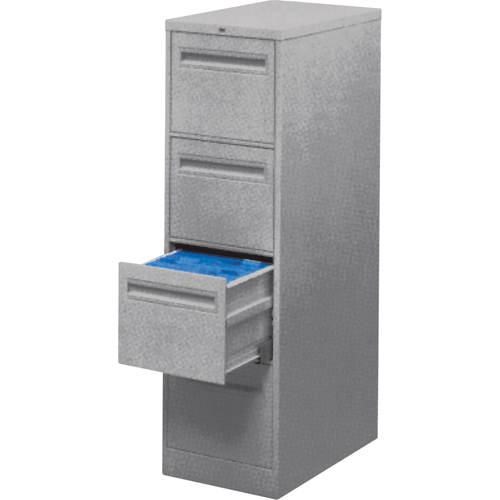 Vertical Filing Cabinet with Recessed Drawer Handles, 3 Drawers, 18.15" W x 26.56" D x 40" H, Grey The Estey Group