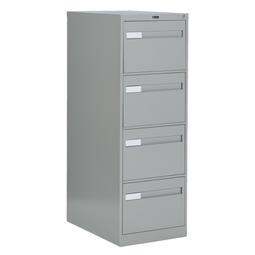 Vertical Filing Cabinet with Recessed Drawer Handles, 4 Drawers, 18.15" W x 26.56" D x 52" H, Grey The Estey Group