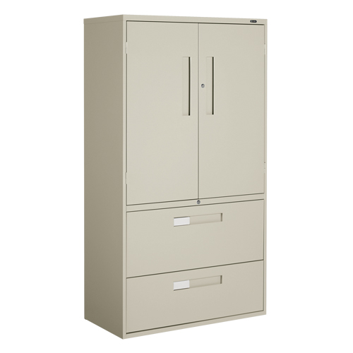 Multi-Stor Cabinet, Steel, 3 Shelves, 65-1/4" H x 36" W x 18" D, Beige The Estey Group