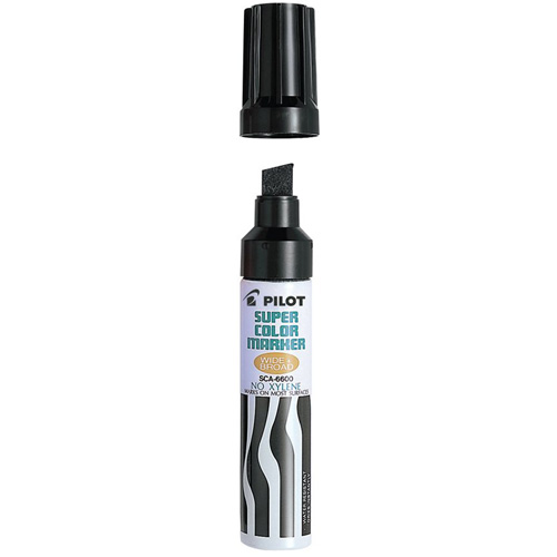 Marqueur permanent rechargeable Super Color, Noir, Pointe Ciseau The Estey Group