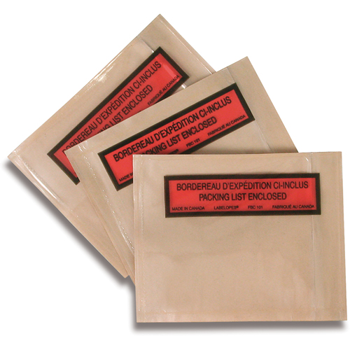 Pochettes pour bordereau d'exp&eacute;dition, 5-1/2" lo x 4-1/2" la The Estey Group