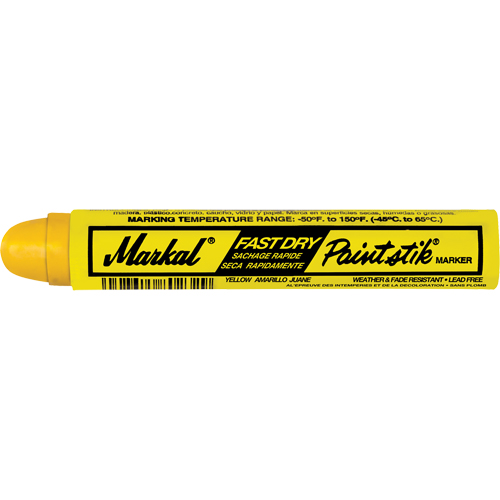 B&acirc;tons de peinture Paintstik &agrave; s&eacute;chage rapide 50° &agrave; 150°F, B&acirc;ton plein, Jaune The Estey Group
