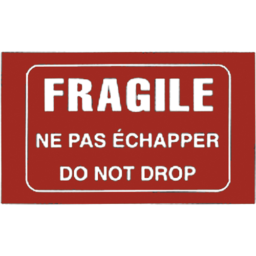 "Fragile" Bilingual Special Handling Labels, 5" L x 3" W, White on Red The Estey Group