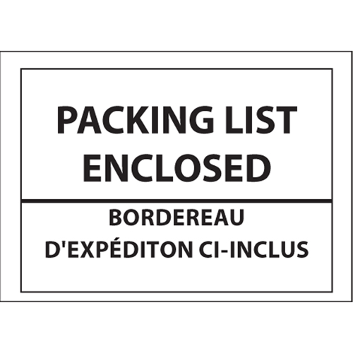 Packing List Envelopes, 4" L x 5" W, Backloading Style The Estey Group