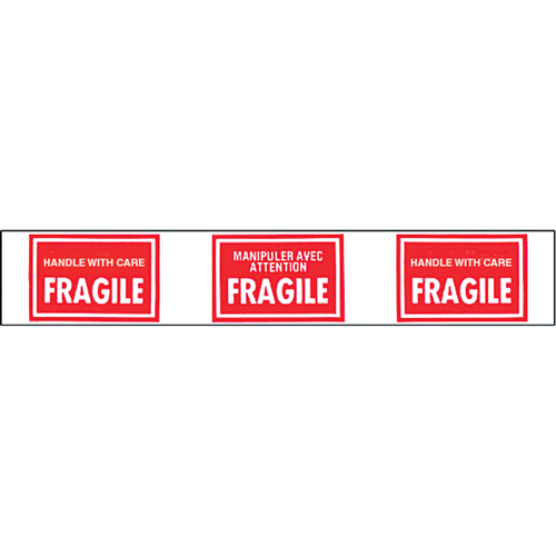 Pre-Printed Message Tapes, 1-7/8" W, White on Red The Estey Group