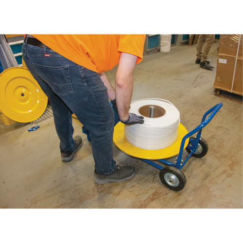 Strapping Dispenser, Polyester/Steel/Polypropylene Straps, 16"/8" Core Dia., 3"/8"/6" Roll Width The Estey Group