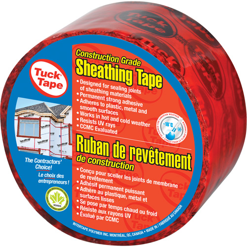 Contractors Sheathing Tape, 60 mm (2-3/8") x 55 m (180.4'), Red The Estey Group