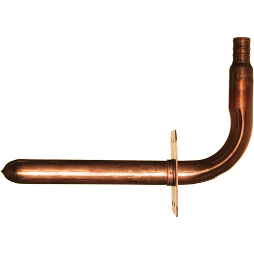Coude &agrave; embout &agrave; collet avec support, Cuivre, 1/2" x 3-1/2" x 6" The Estey Group