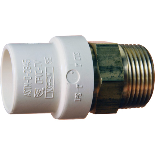 Adaptateur de tuyau filet&eacute;, Noeud x MPT, 1-1/4" dia., Laiton/PVC-C The Estey Group