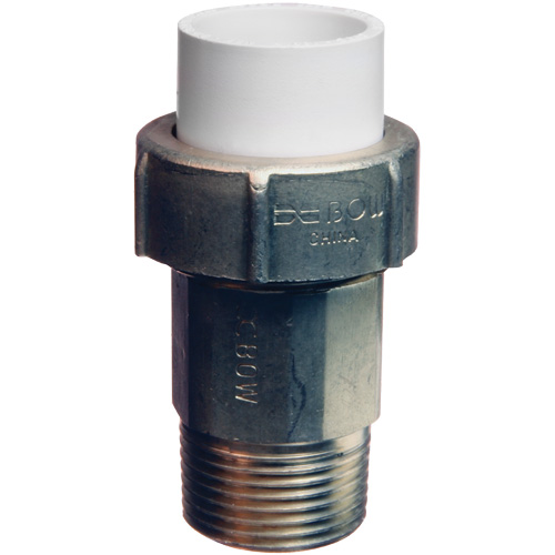 Raccord union, 1" x 3/4", Laiton/PVC-C, Embout femelle x PEX cannel&eacute; The Estey Group