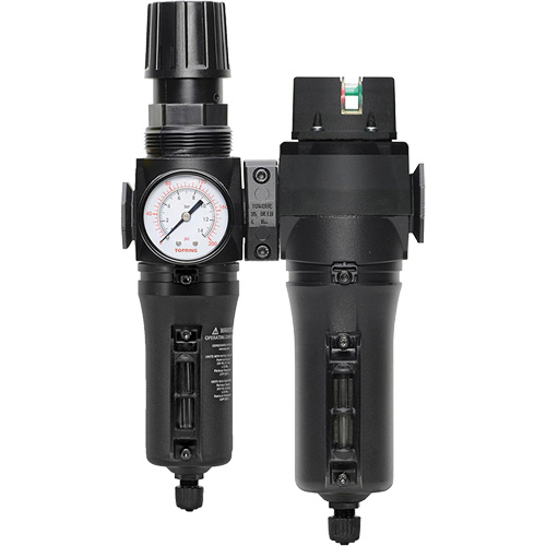 Filtre/r&eacute;gulateur + filtre coalescent drain manuel avec bol en m&eacute;tal Modulair 300, 1/4" NPT, 250 PSI, Capacit&eacute; de 5,1 oz liq. The Estey Group