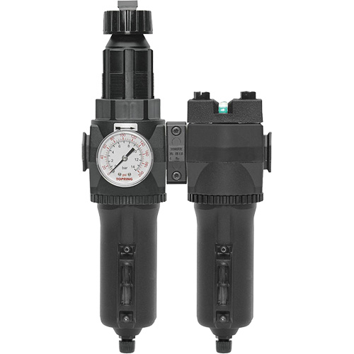 Filtre/r&eacute;gulateur + filtre coalescent drain manuel avec bol en m&eacute;tal Modulair 400, 1/4" NPT, 200 psi, Capacit&eacute; de 9,1 oz liq. The Estey Group