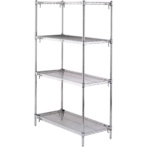 Shelving Unit, 4 Tiers, 36" W x 63" H x 18" D The Estey Group