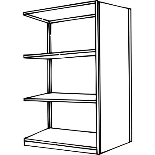Interlok Shelving Unit, Steel, Boltless, Add-On, 36" W x 76" H x 24" D The Estey Group