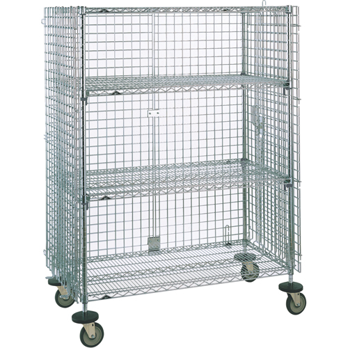 Security Carts, Chrome Plated, 21-1/2" x 68-1/2 x 50-1/2", 500 lbs. Capacity The Estey Group