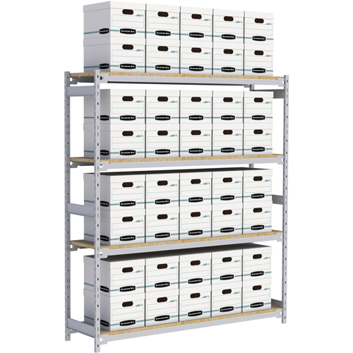 &eacute;tag&egrave;re-classeur de grande largeur, Acier, 4 Tablettes, 72" la x 18" p x 84" h The Estey Group