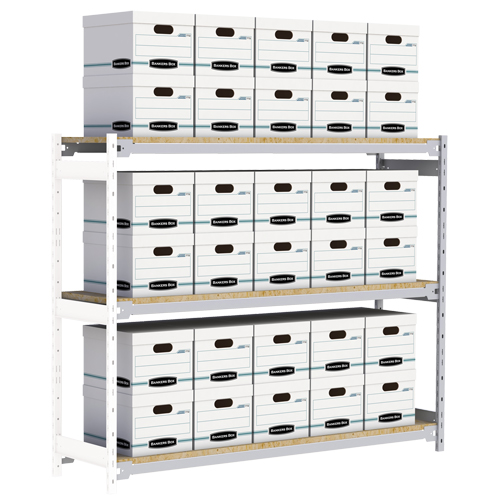 &eacute;tag&egrave;re-classeur de grande largeur, Acier, 3 Tablettes, 72" la x 18" p x 60" h, Ensemble Ajout The Estey Group
