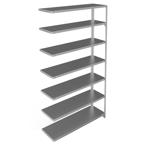 Shelving Unit, Galvanized Steel, Slotted Angle, Add-On, 48" W x 84" H x 15" D The Estey Group