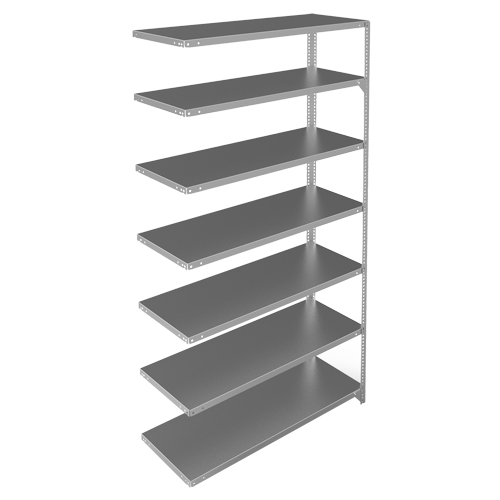 Shelving Unit, Galvanized Steel, Slotted Angle, Add-On, 48" W x 84" H x 18" D The Estey Group