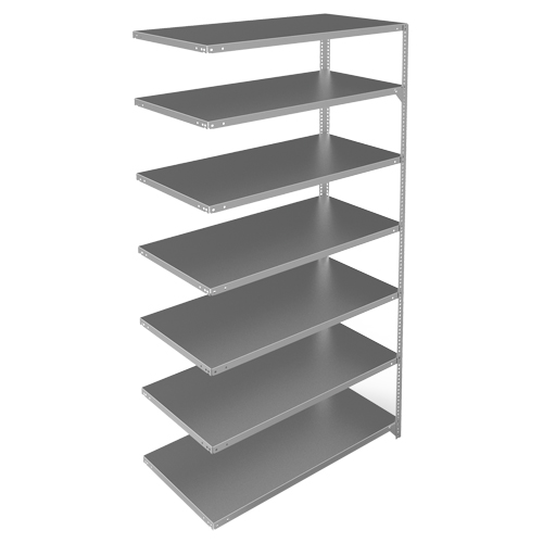 Shelving Unit, Galvanized Steel, Slotted Angle, 275 lbs. Capacity, 48" W x 84" H x 24" D The Estey Group