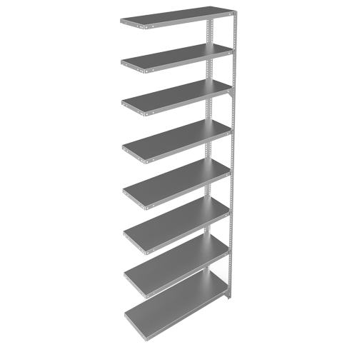 Shelving Unit, Galvanized Steel, Slotted Angle, 400 lbs. Capacity, 36" W x 96" H x 15" D The Estey Group