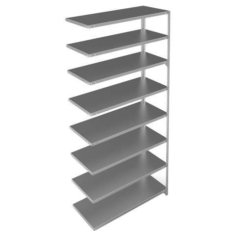 &eacute;l&eacute;ment de rayonnage, Acier galvanis&eacute;, Montant &agrave; fente, Capacit&eacute; 275 lb, 48" la x 96" h x 18" p The Estey Group