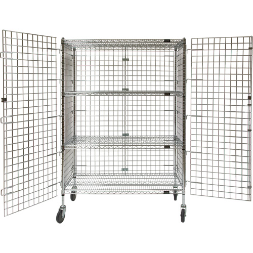 Security Cart, Chrome Plated, 48" x 69" x 24", 500 lbs. Capacity The Estey Group