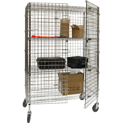 Security Cart, Chrome Plated, 48" x 69" x 24", 500 lbs. Capacity The Estey Group