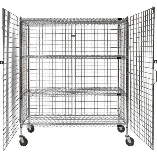 Security Cart, Chrome Plated, 60" x 69" x 24", 500 lbs. Capacity The Estey Group