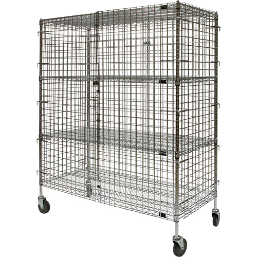 Security Cart, Chrome Plated, 60" x 69" x 24", 500 lbs. Capacity The Estey Group