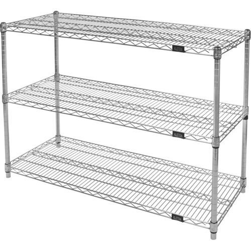 Heavy-Duty Chromate Wire Shelving, 3 Tiers, 36" W x 33" H x 24" D The Estey Group