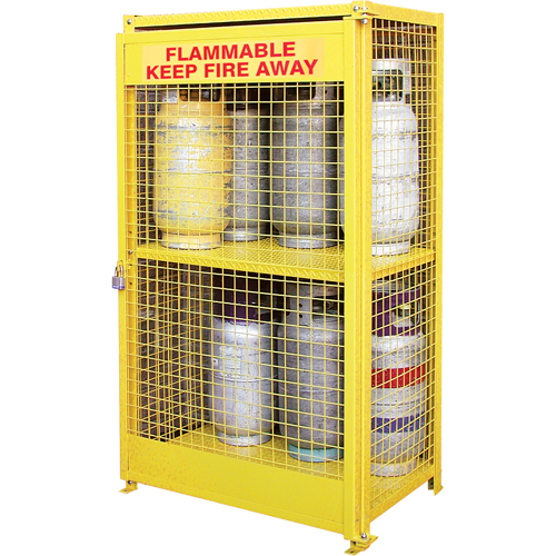 Armoires pour cylindres &agrave; gaz, nbre de bouteilles: 12, 44" , 30" , 74" , Jaune The Estey Group