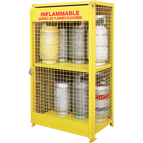 Armoires pour cylindres &agrave; gaz, nbre de bouteilles: 12, 44" , 30" , 74" , Jaune The Estey Group