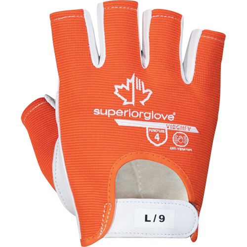 Gants Vibrastop demi-doigts antivibrations, Taille Moyen, Paume Ch&egrave;vre The Estey Group