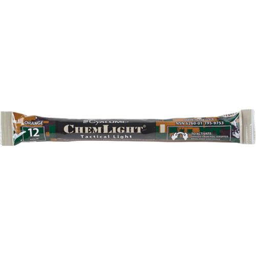 B&acirc;tons de s&eacute;curit&eacute; luminescents Cyalume 6", Orange, Dur&eacute;e 12 h The Estey Group