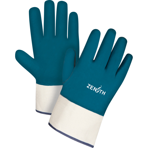 Heavyweight Safety Cuff Gloves, 11/2X-Large, Nitrile Coating, Cotton Shell The Estey Group