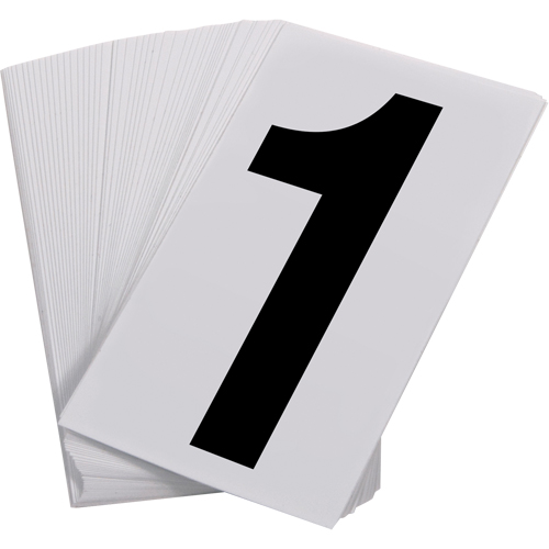 Pressure Sensitive Numbering, 1, 3-1/2" H, Black on White The Estey Group